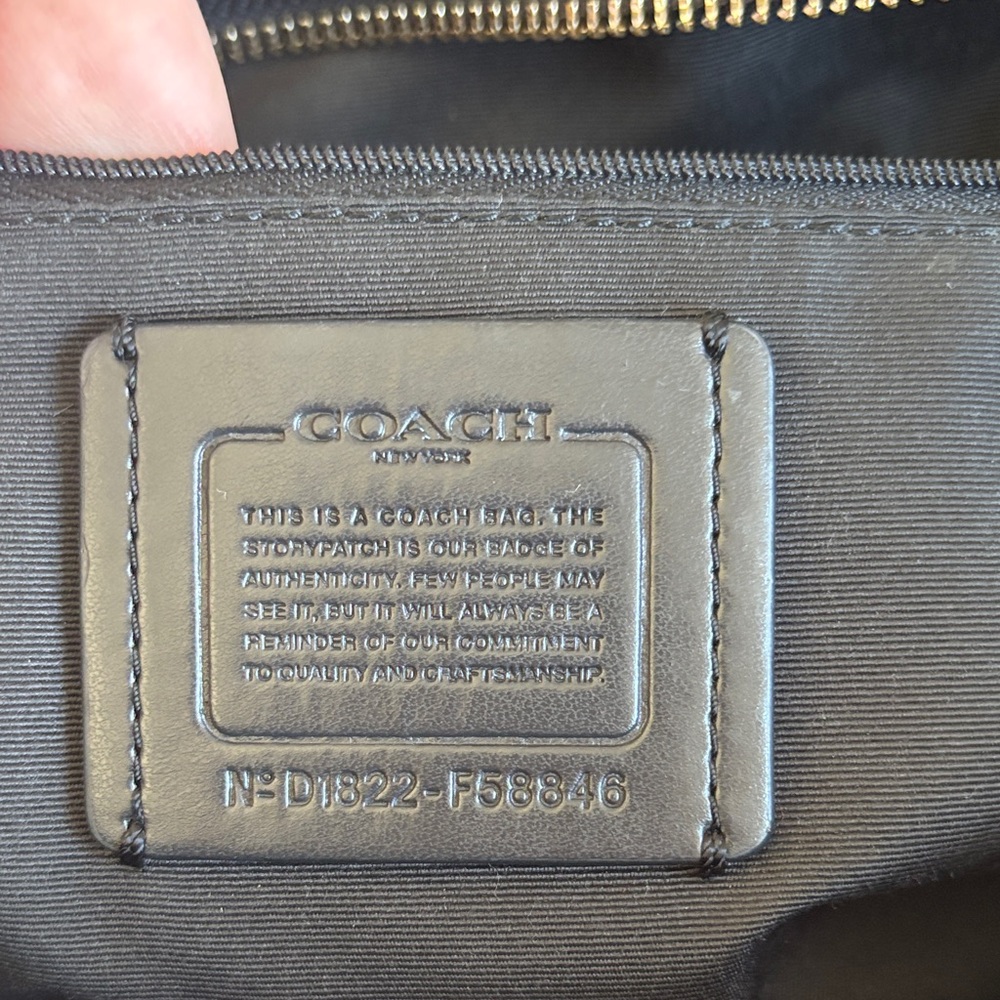 Coach Black Tote with Gold Accents - Picture 5 of 9
